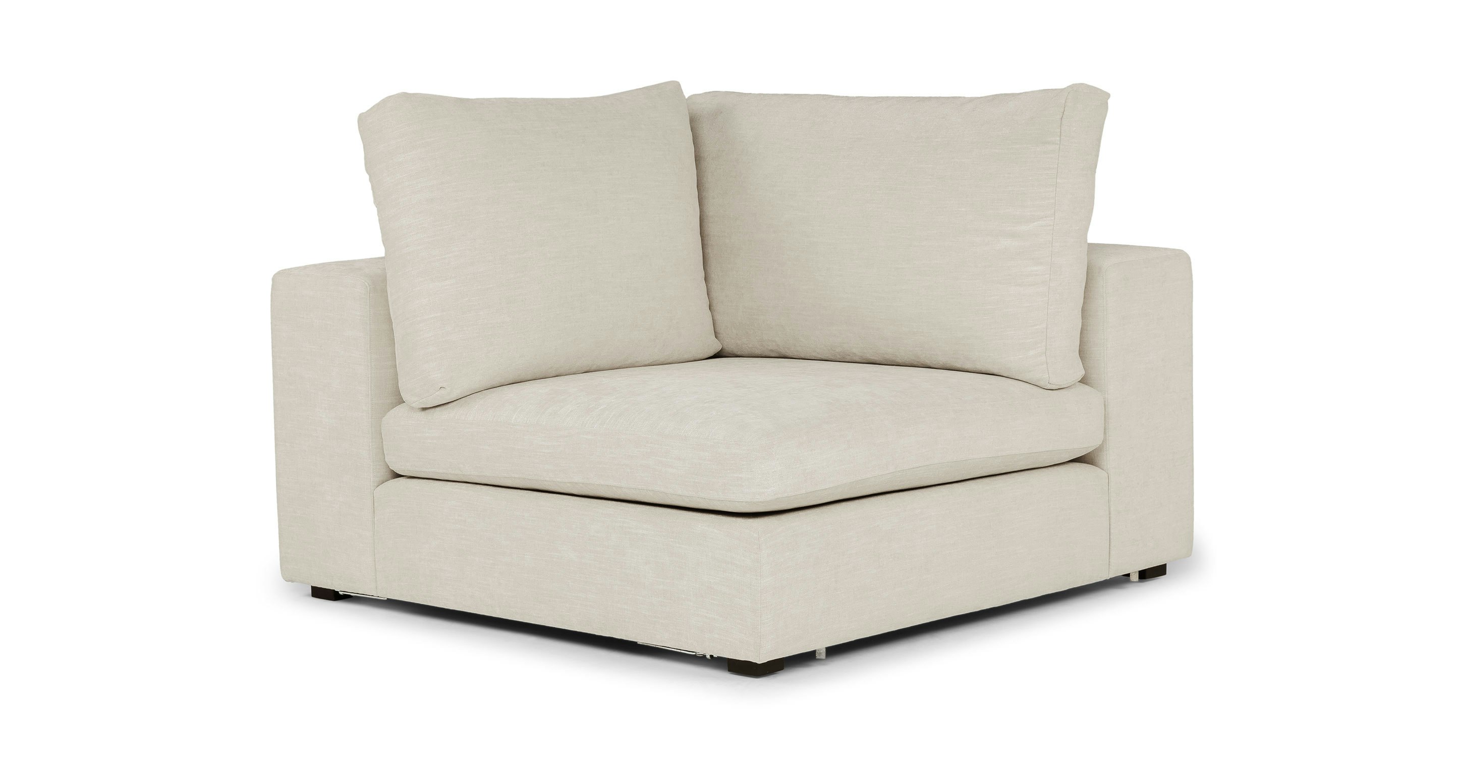 Pearl White Gaba Modular Fabric Corner Modular Chair | Article